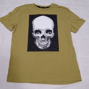 Art Class Boy's XXL 18 Olive Green Skull Tshirt